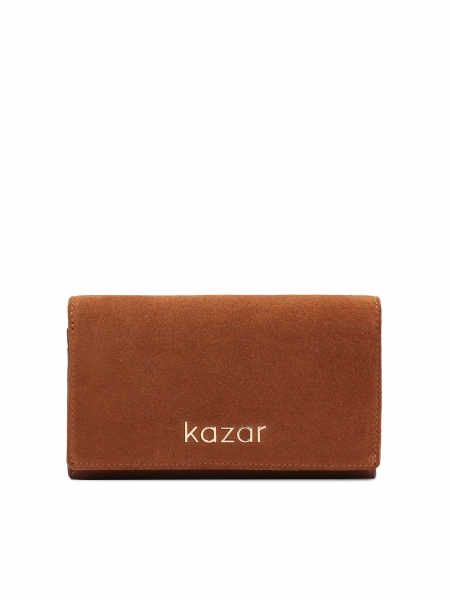 Elegant leather wallet in medium brown SANTI