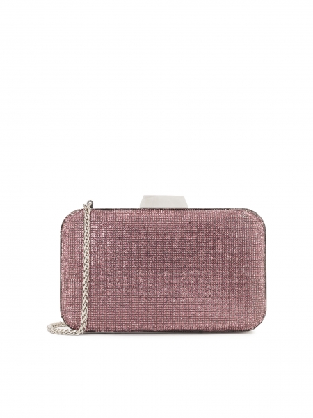 Evening bag box with pink crystals LOUISE
