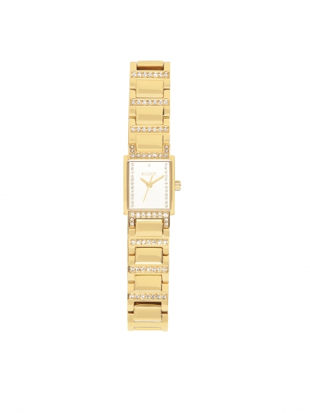 Watch with rectangular envelope decorated with crystals 