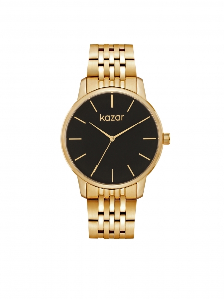 Reloj de mujer dorado y negro con pulsera 