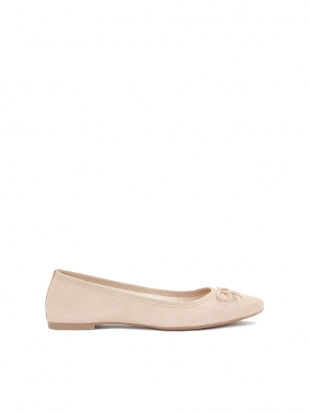 Suede ballerinas with slightly tapered toe DENISE