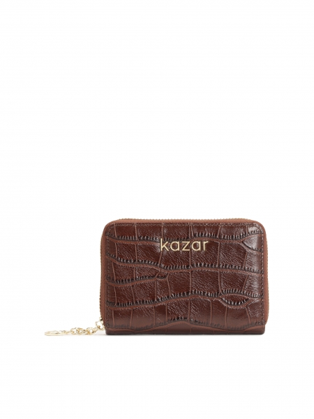 Sleek women's wallet in embossed leather  CARO
