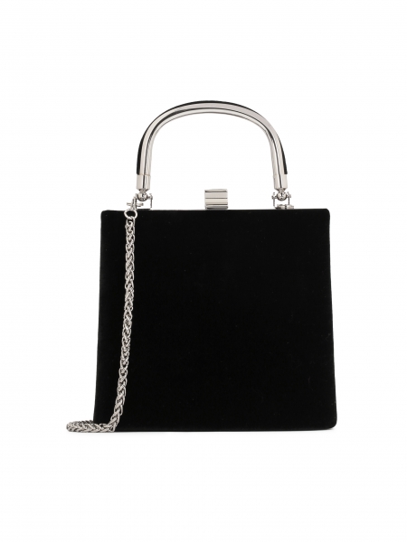 Classic rigid evening bag with a metal handle BELLATRIX