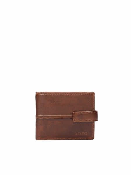 Brown leather clasp wallet  VEDRAN