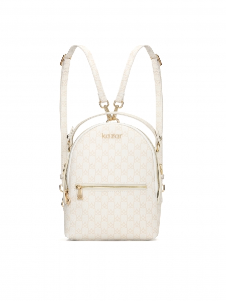 Ladies’ white and beige backpack 2-in-1 HEMERA