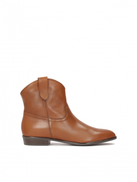 Leather cowboy boots with rounded upper SIMONETTA