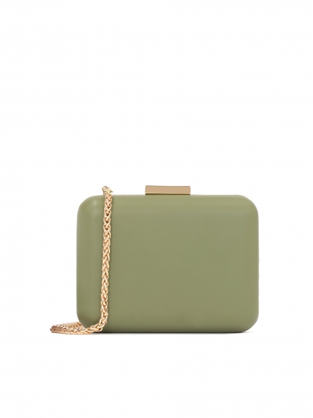 Grüne minimalistische Clutch-Tasche mit steifer Konstruktion LUCERNA