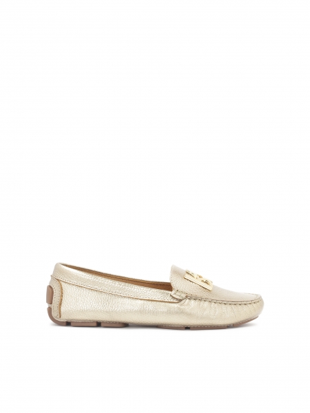 Gold moccasins on a comfortable sole  KITE