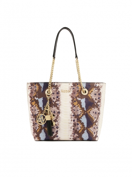 Colorful shoulder bag in snake pattern JASMINE