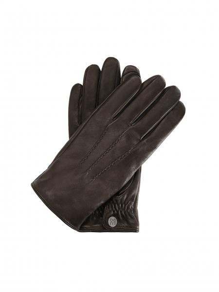 Men's brown leather gloves HELIOS