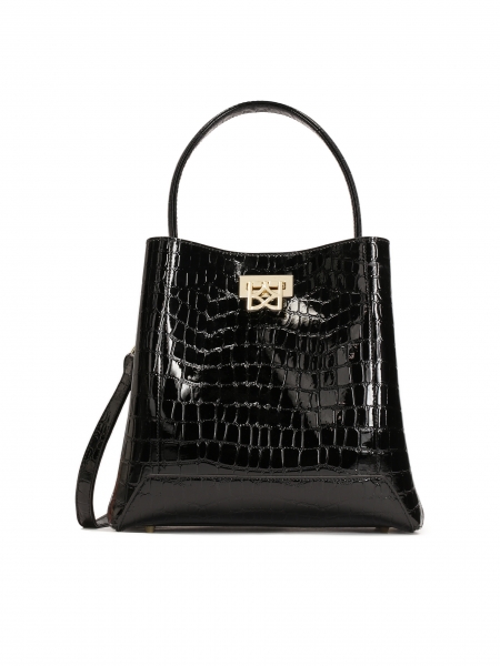 Czarna torebka w modny zwierzęcy wzór LAURIE