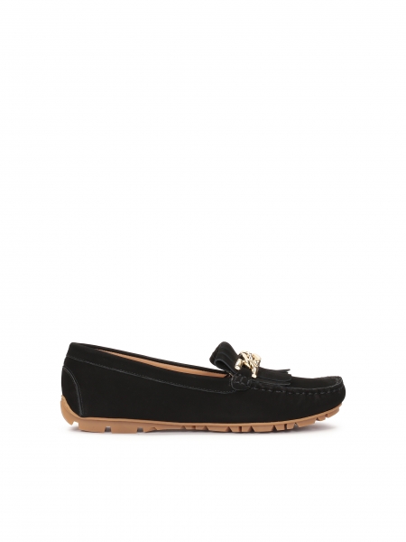 Nubuck moccasins decorated with a chain NORMA