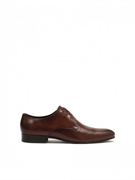 Klassieke bruine Derby schoenen met verlengde neus CONCORDO