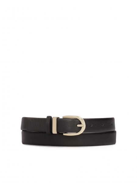 Universal black belt with rounded buckle CLARITA