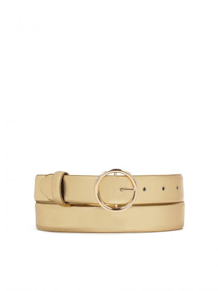 Multi-purpose dress belt in gold color  DORADO