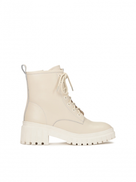 Ladies’ off-white flat ankle boots DUSTY