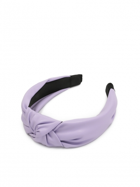 Lilac leather hairband with knot KASIA NEW CROWN