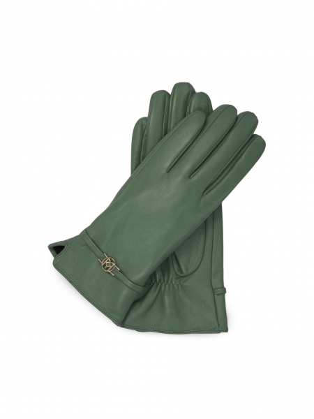 Skórzane damskie rękawiczki w kolorze zielonym BRISCOE