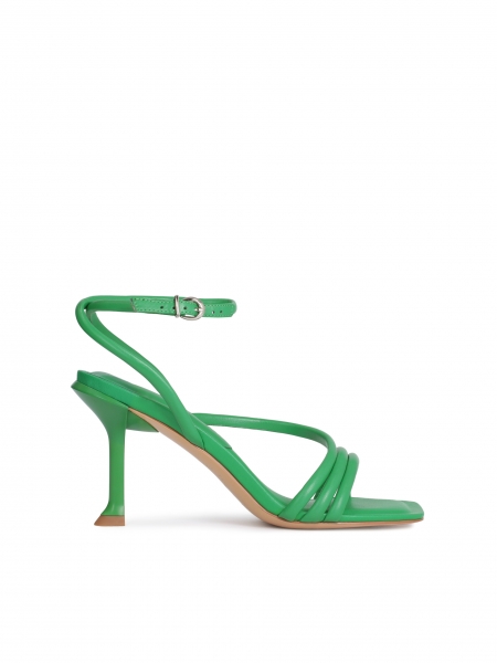 Groene sandalen met vierkante teen CORNELIE