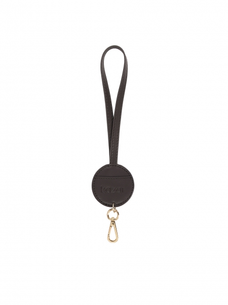 Eleganter Schlüsselanhänger aus dunkelbraunem Leder 
