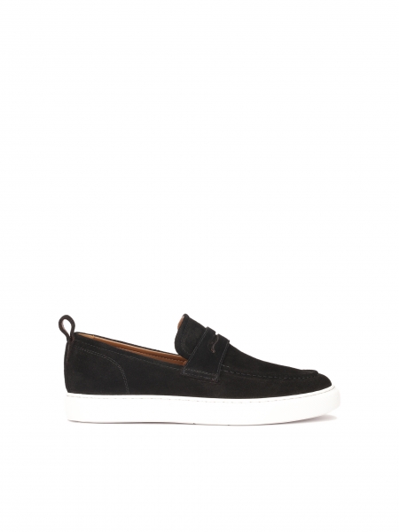 Black suede slip-on sneakers on contrasting sole  TAYO