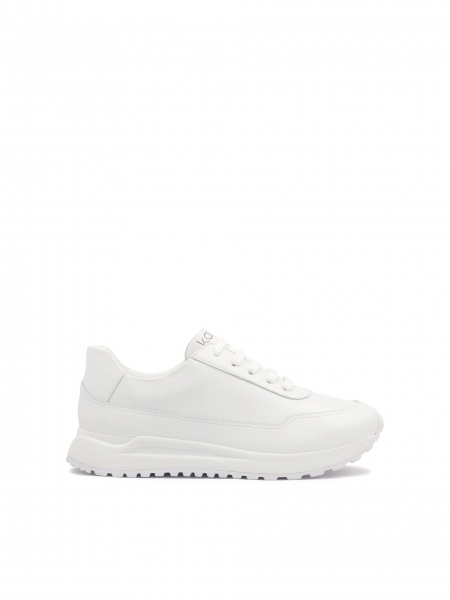 Leather white sneakers on a comfortable sole  ZINNA