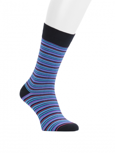 Men’s long, multi-coloured striped socks THAMES