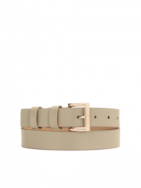 Women's belt in taupe color with square buckle  MOCA