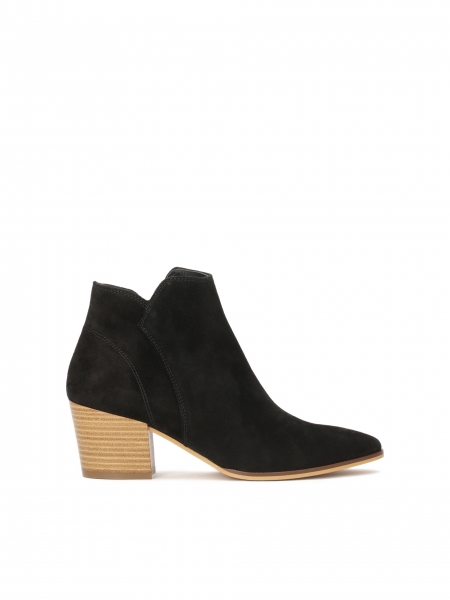 Black suede boots with a light heel PERRIE