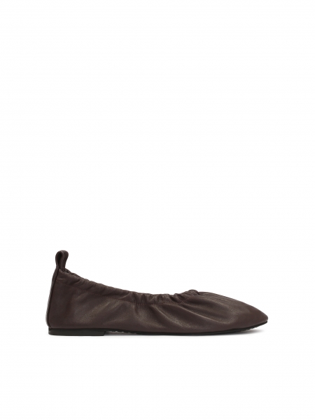 Comfortable dark brown ballerinas with sewn in elastic band MAGALIE
