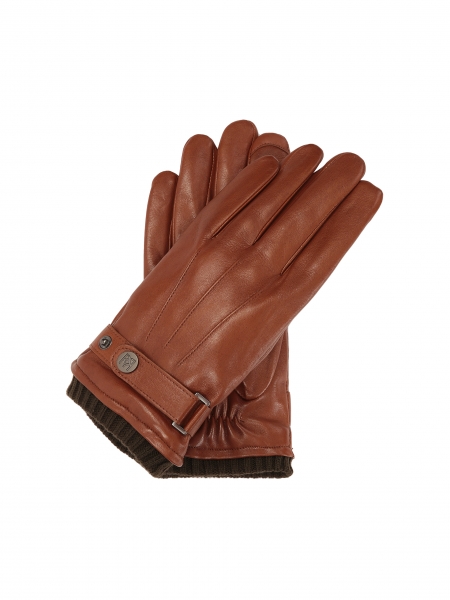 Brown men's gloves with touch screen HENRINIO
