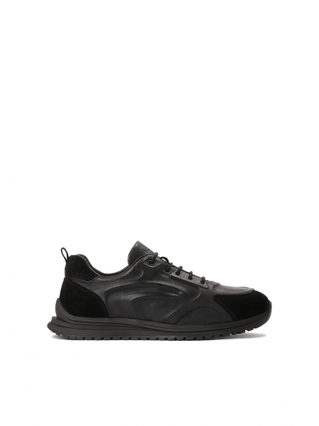 Modern leather sneakers with protruding embossings ALVIS