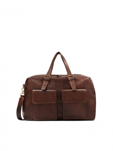 Elegant grain leather travel bag NESTOR