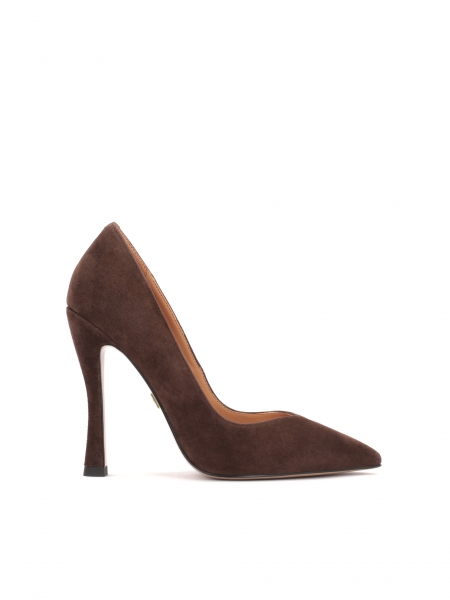Zapatos de ante para mujer en color marrón oscuro ESMERALDA