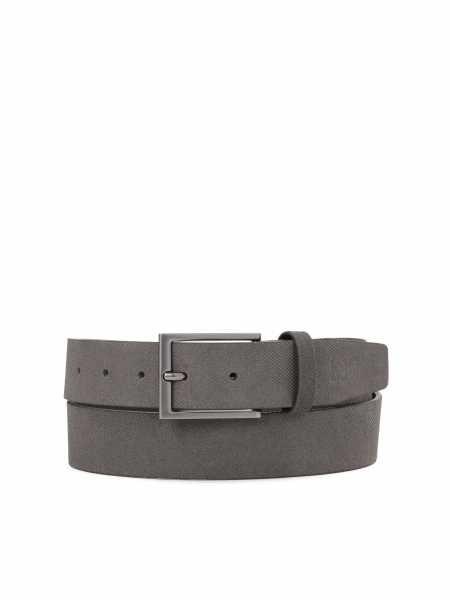 Grey suede men's belt 