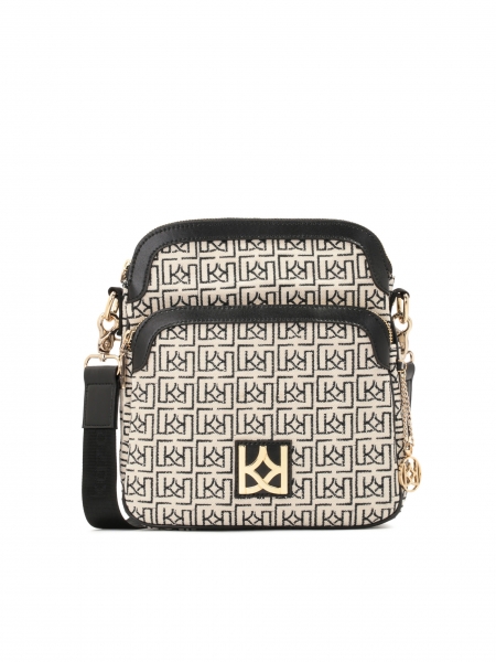 Ladies’ fabric urban bag with an embroidered pattern JOLINE