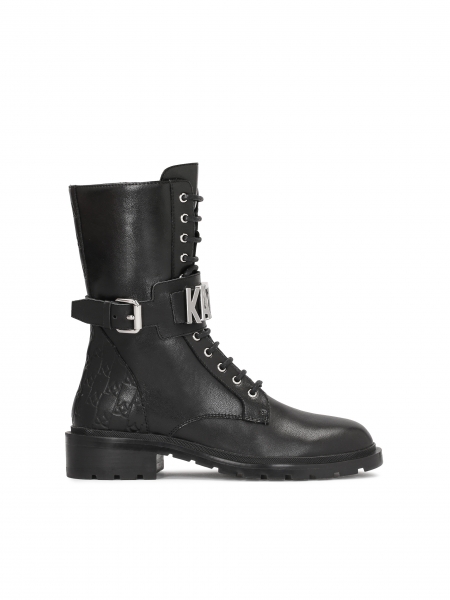 Ladies’ high boots with embossing and metal lettering VANITA