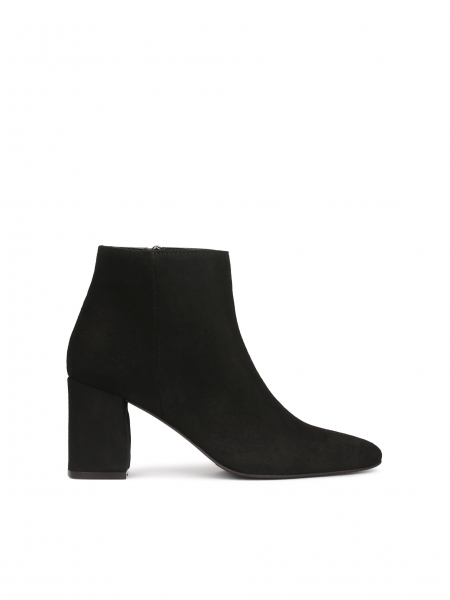 Suede black booties with wide heels LELI