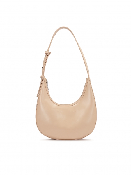 Beige handbag with shoulder handle  LARA