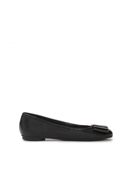 Classic full grain leather ballerinas decorated with a bow  SEVILLA