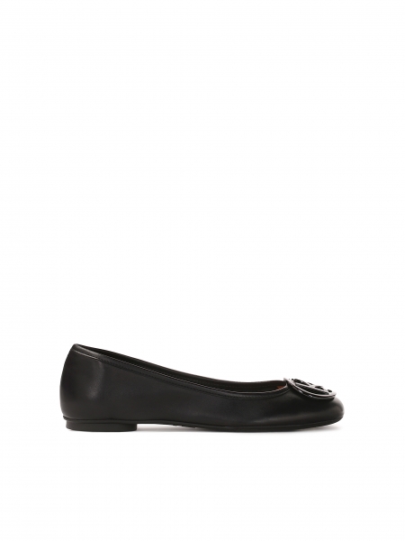 Classic black ladies' ballet flats made of natural leather SEVILLA
