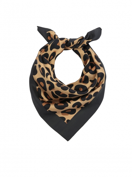 Pañuelo de seda con estampado de leopardo 