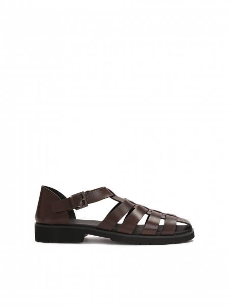 Men's brown leather sandals BERNARDO