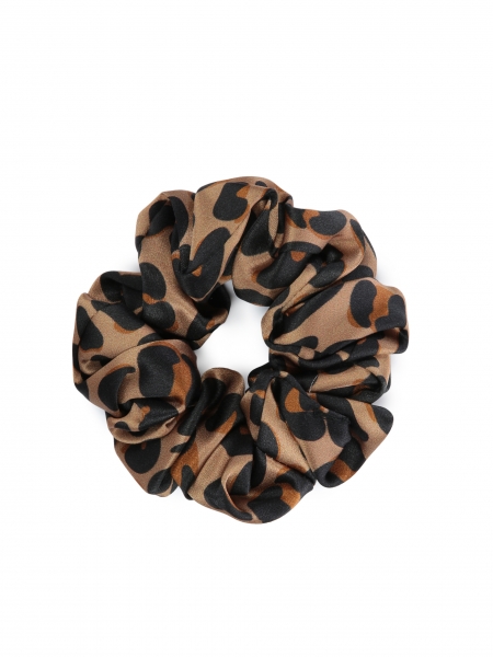Multicolored hair elastic band in a panther pattern PAPILLON