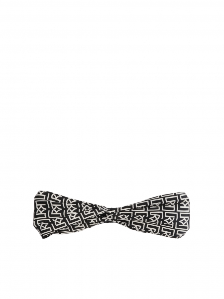 Elegante cinta para el pelo con monogramas de KAZAR en blanco y negro GENEVA