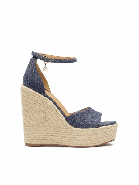 Denim sandals on anchor with strap around the ankle  BELLS
