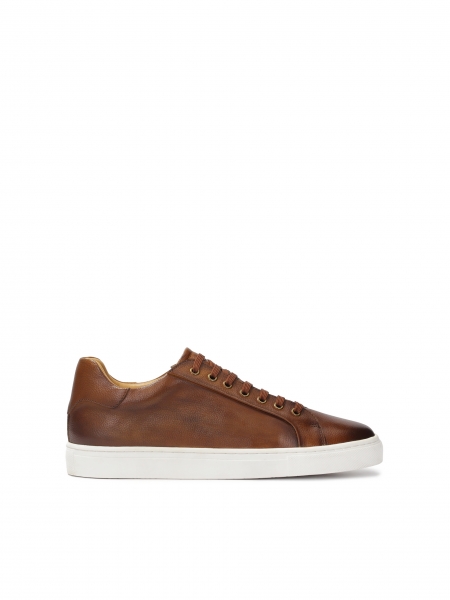 Minimalist brown sneakers with white sole SORREN