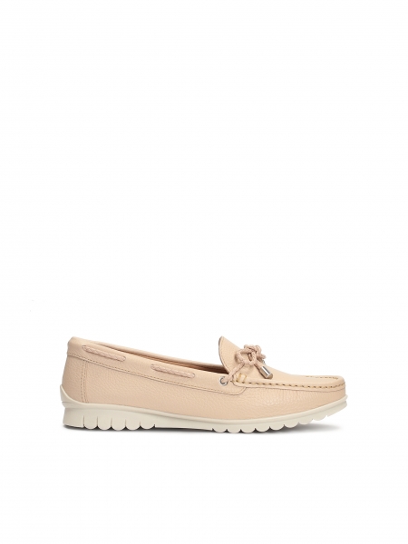 Leather moccasins with a woven thong LEIA
