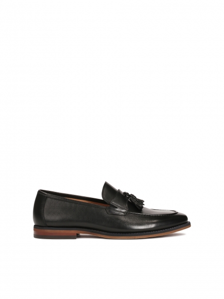Natural leather loafers with tassels KOLOB