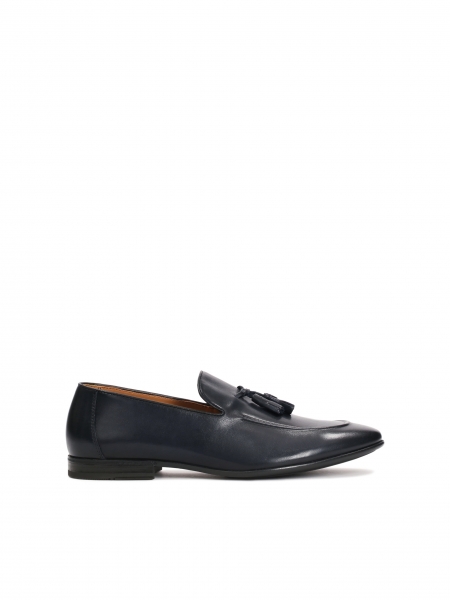 Men's elegant leather loafers with tassels ROKAS